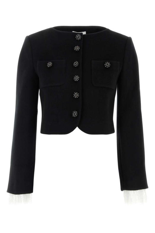Black wool blend blazer Black SELF PORTRAIT (PF26006JB)