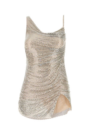 Embellished stretch tulle mini dress Beige SELF PORTRAIT (PF26041SCH)