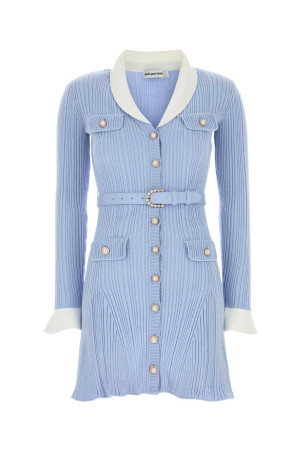 Powder blue knit mini dress Blue SELF PORTRAIT (PF26131SBL)