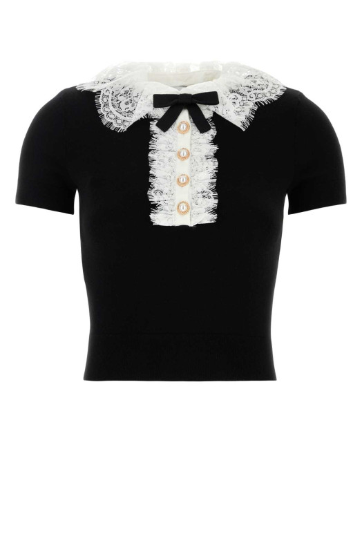 Black wool top Black SELF PORTRAIT (PF26134TB)