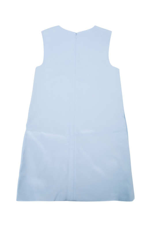 BLUE BONDED SATIN 3D FLOWER DRESS Blue SELF PORTRAIT KIDS (PF26704SBL)