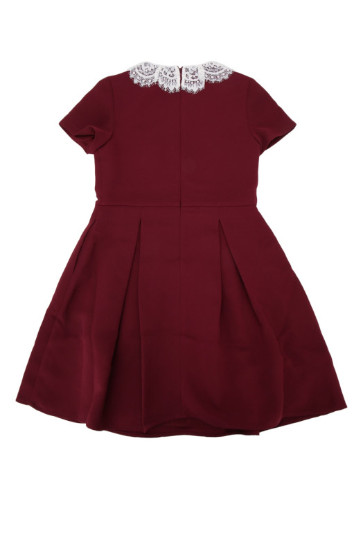BURGUNDY LACE BIB DRESS Brown SELF PORTRAIT KIDS (PF26706SBU)
