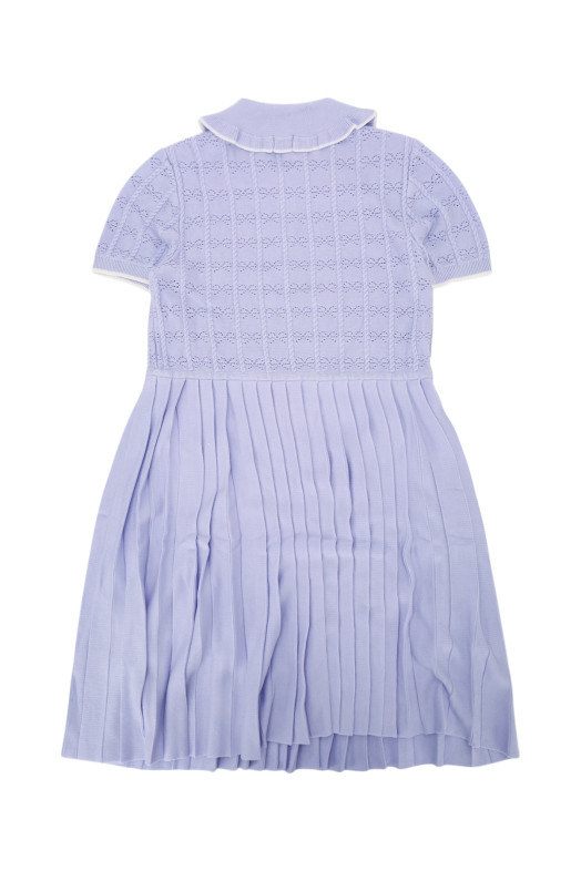 LILAC PLEATED POINTELLE KNIT DRESS Purple SELF PORTRAIT KIDS (PF26711SL)