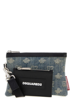 Embroidered denim D2 pouch DSQUARED (POM005510105466)