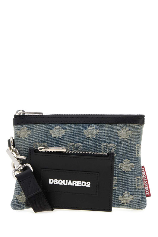 Embroidered denim D2 pouch DSQUARED (POM005510105466)