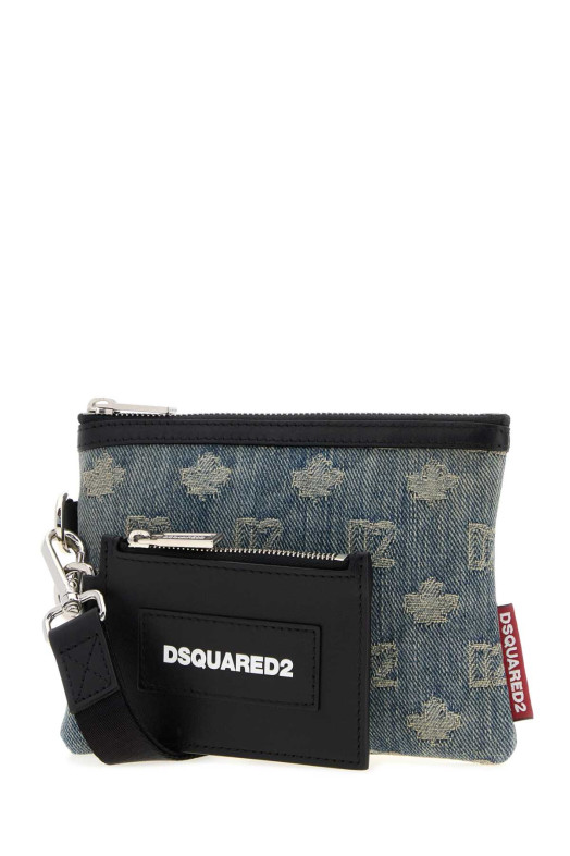 Embroidered denim D2 pouch DSQUARED (POM005510105466)