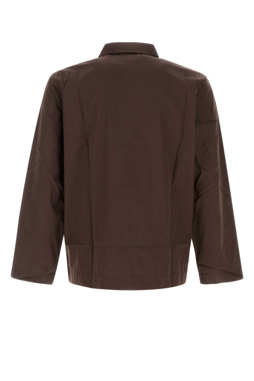 Рубашка из коричневого поплина TEKLA (рубашка-пижама из поплина) POPLINPYJAMASSHIRT