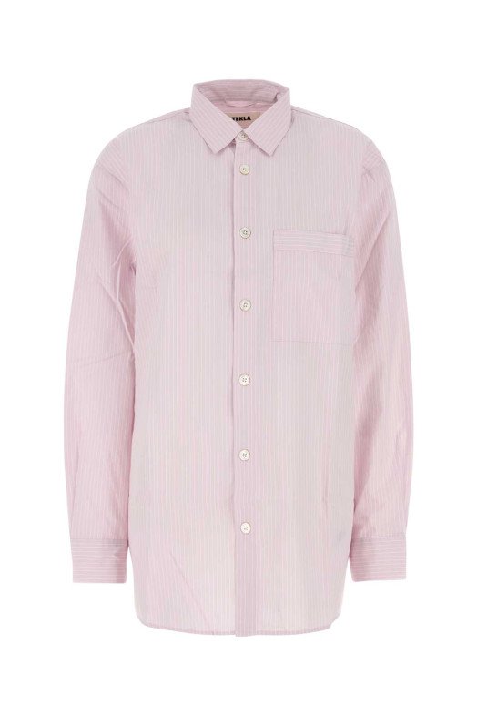 Embroidered poplin oversize pyjama shirt TEKLA (POPPYJLONSHI)
