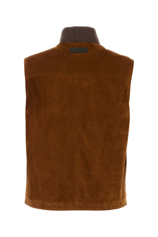 Коричнева замшева куртка BRIONI (PUF90LPD727)