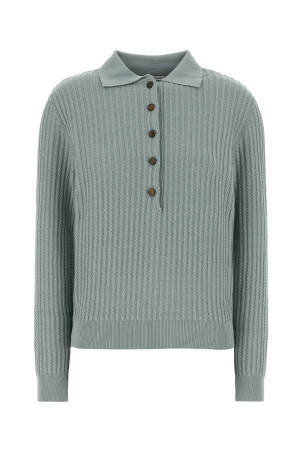 Sea green silk blend polo shirt BLAZE (PUKNA01COSE)