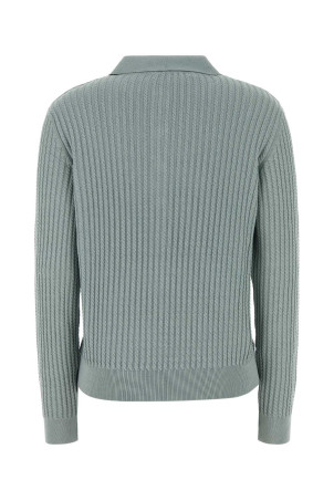 Sea green silk blend polo shirt BLAZE (PUKNA01COSE)