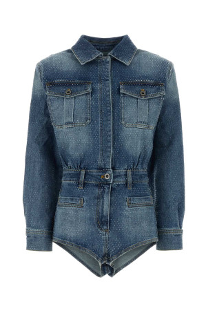 Embellished denim jumpsuit Blue SELF PORTRAIT (RS26801JSABL)