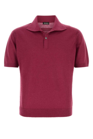 Tyrian purple knit polo shirt ZEGNA (RUHF93A3103)