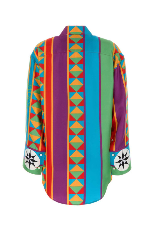 Printed silk Paula s Ibiza oversize shirt Beige LOEWE PAULA'S IBIZA (S616Y05X49)