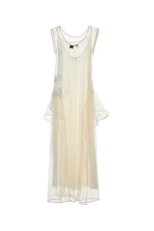 Белое платье из сетки Paula’s Ibiza, белого цвета, LOEWE PAULA’S IBIZA (S616Y09XAX) LOEWE PAULA'S IBIZA