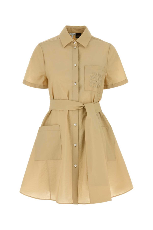 Beige cotton blend Paula s Ibiza shirt dress Beige LOEWE PAULA'S IBIZA (S616Y09XB5)