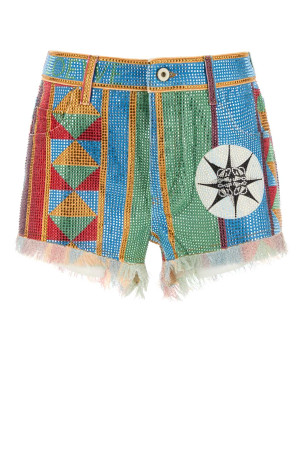 Embellished denim Paula s Ibiza shorts Beige LOEWE PAULA'S IBIZA (S616Y1GX07)