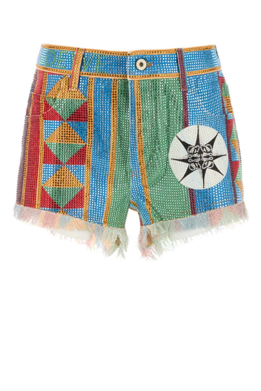 Embellished denim Paula s Ibiza shorts Beige LOEWE PAULA'S IBIZA (S616Y1GX07)