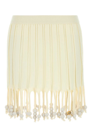 Ivory cotton Paula s Ibiza mini skirt Brown LOEWE PAULA'S IBIZA (S616Y1LK09)