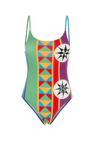 Printed stretch nylon Paula s Ibiza swimsuit Beige LOEWE PAULA'S IBIZA (S616Y27X75)