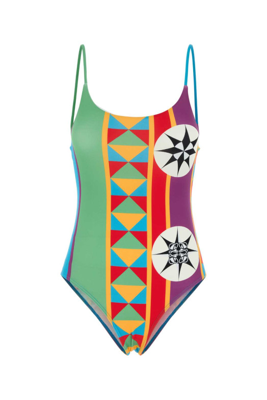 Printed stretch nylon Paula s Ibiza swimsuit Beige LOEWE PAULA'S IBIZA (S616Y27X75)