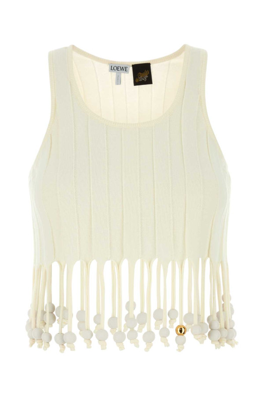 Хлопковый топ «Paula’s Ibiza» цвета слоновой кости, коричневый, LOEWE PAULA’S IBIZA (S616Y55K20) LOEWE PAULA'S IBIZA