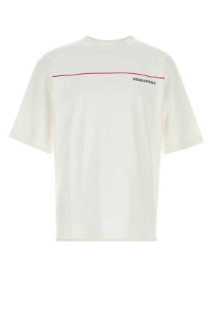 White cotton oversize t-shirt White DSQUARED (S71GD1653D20106)