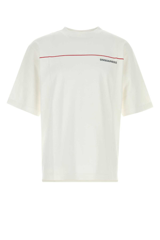 White cotton oversize t-shirt White DSQUARED (S71GD1653D20106)