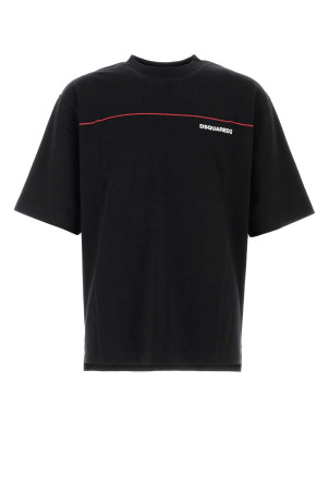 Black cotton oversize t-shirt DSQUARED (S71GD1653D20106)