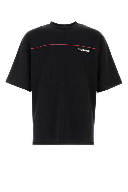 Black cotton oversize t-shirt DSQUARED (S71GD1653D20106)