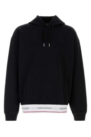 Black cotton oversize sweatshirt DSQUARED (S71GU0768D25028)