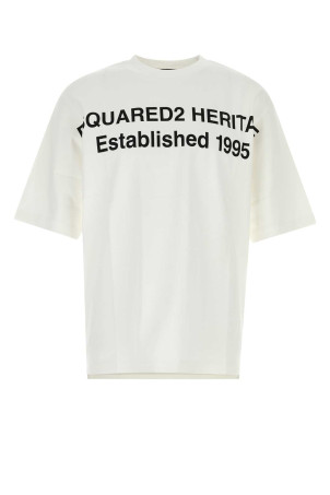 White cotton oversize t-shirt White DSQUARED (S74GD1572D20106)