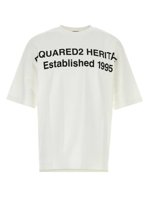 White cotton oversize t-shirt White DSQUARED (S74GD1572D20106)