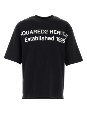 Black cotton oversize t-shirt DSQUARED (S74GD1572D20106)