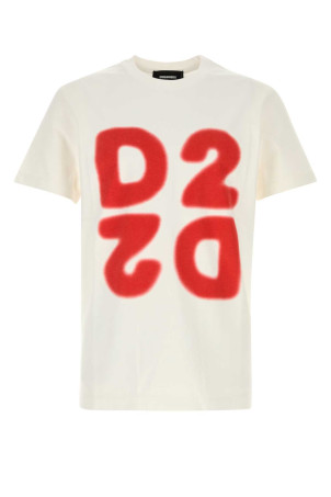 White cotton t-shirt White DSQUARED (S74GD1579D20106)