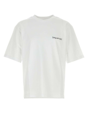 White cotton oversize t-shirt White DSQUARED (S74GD1581D20033)