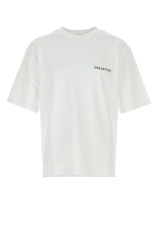 White cotton oversize t-shirt White DSQUARED (S74GD1581D20033)