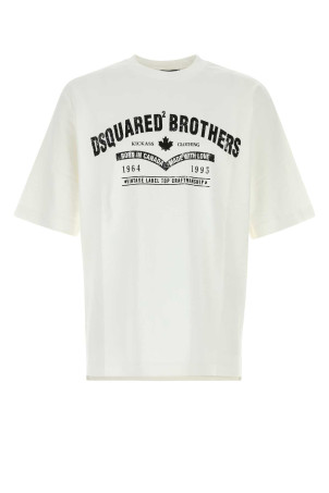 White cotton oversize t-shirt White DSQUARED (S74GD1599D20106)