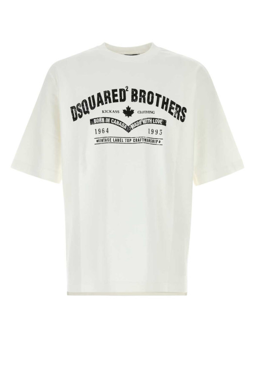 White cotton oversize t-shirt White DSQUARED (S74GD1599D20106)