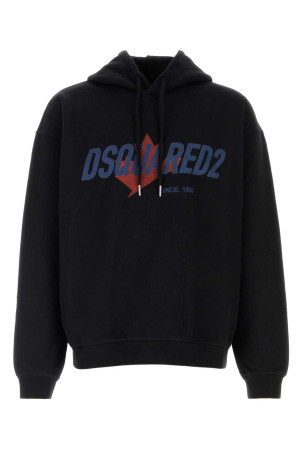 Black cotton sweatshirt DSQUARED (S74GU0951D25029)