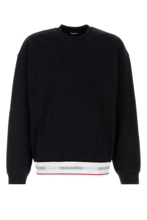 Black cotton oversize sweatshirt DSQUARED (S74GU0961D25028)