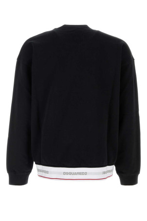 Black cotton oversize sweatshirt DSQUARED (S74GU0961D25028)