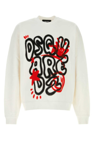 White cotton sweatshirt White DSQUARED (S74GU0975D25028)
