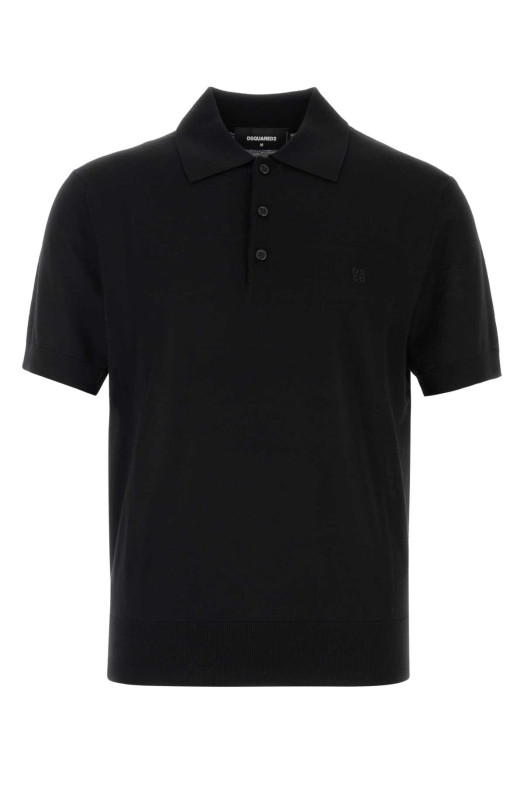 Black wool polo shirt DSQUARED (S74HA1679D13205)
