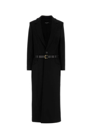 Black stretch wool blend coat DSQUARED (S75AA0450S53003)