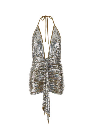 Мини-платье из шерсти с декоративными элементами DSQUARED (S75CV1011D13234) DSQUARED2