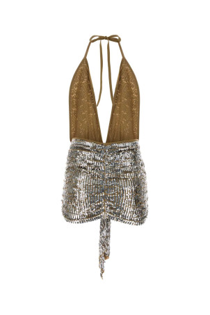 Мини-платье из шерсти с декоративными элементами DSQUARED (S75CV1011D13234) DSQUARED2