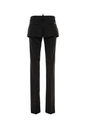 Black stretch wool Peek-A-Boo blend pant DSQUARED (S75KB0568D35537)