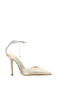Gold fabric Saeda 100 pumps JIMMY CHOO (SAEDA100DQM)