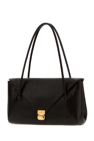 Dark brown leather E/W shoulder bag MARNI (SBMP0288U0P8914)